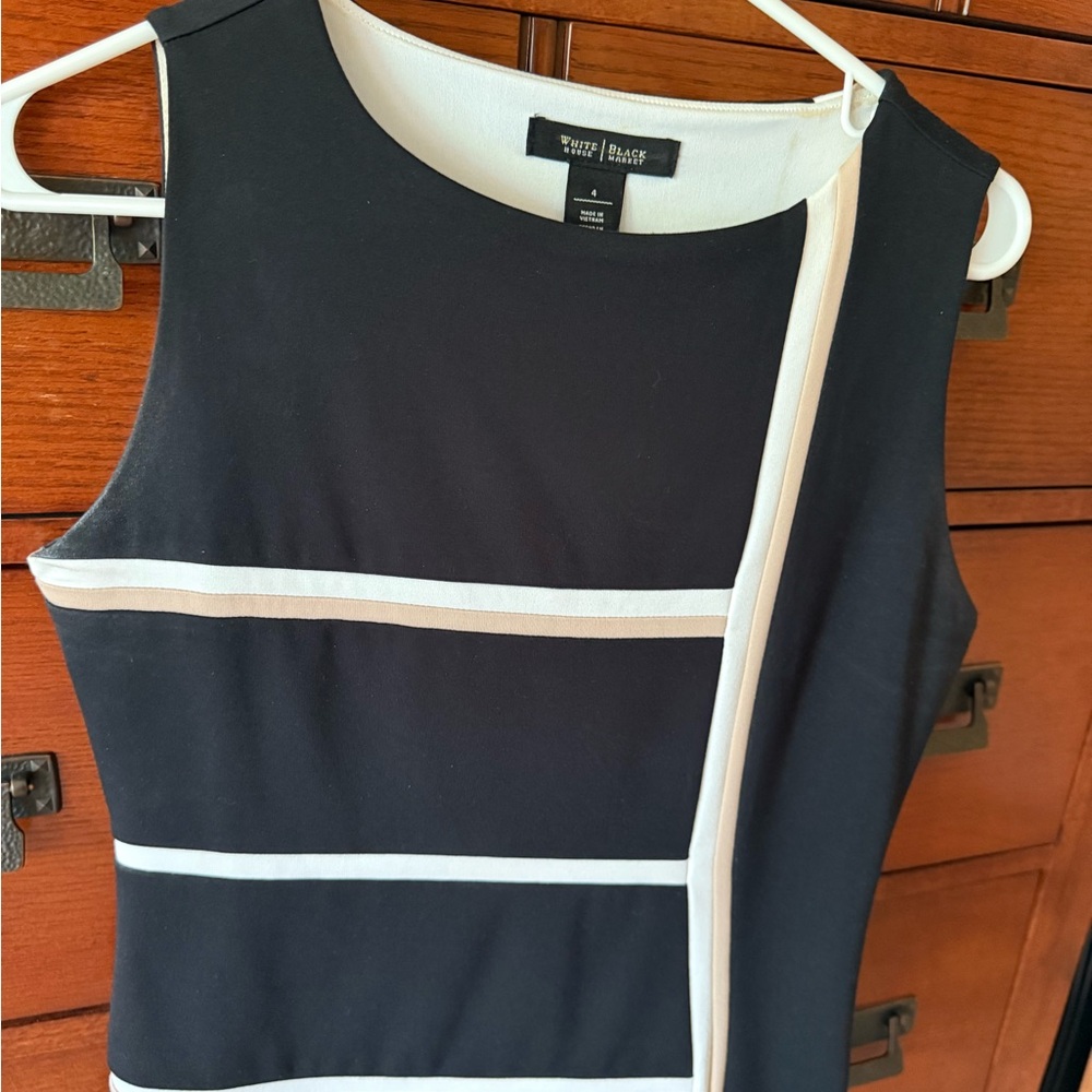 White House Black Market Blue Sleeveless Sheath Top